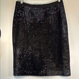 Ann Taylor black sequined pencil skirt. NWT. Size 10.